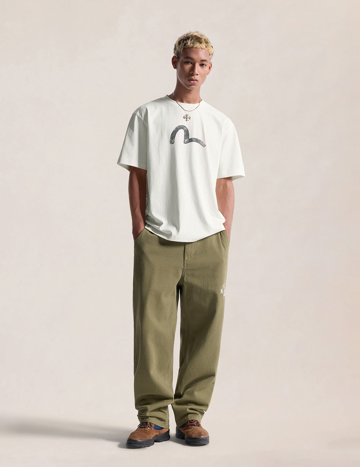Ebisu & Seagull Embroidery Chino Pants