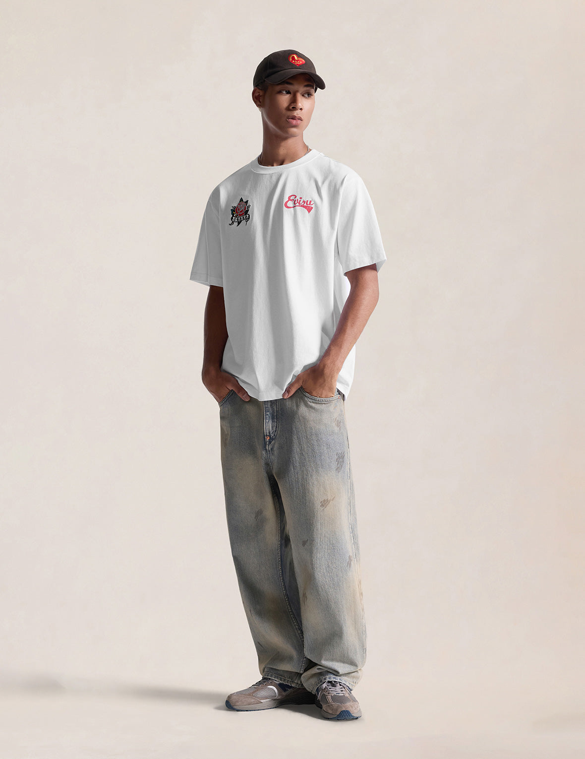 Osaka Rose & Seagull Print T-shirt