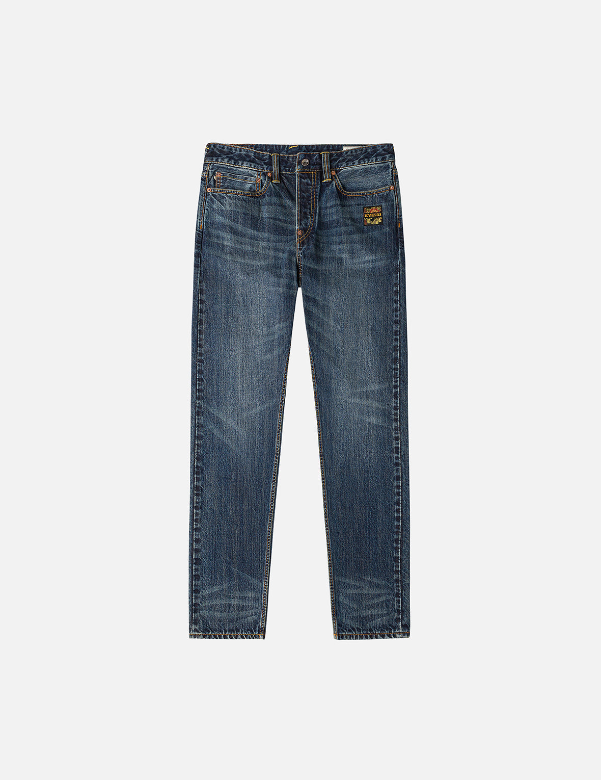 Brocade Patch Pocket Taper Fit Jeans #2017