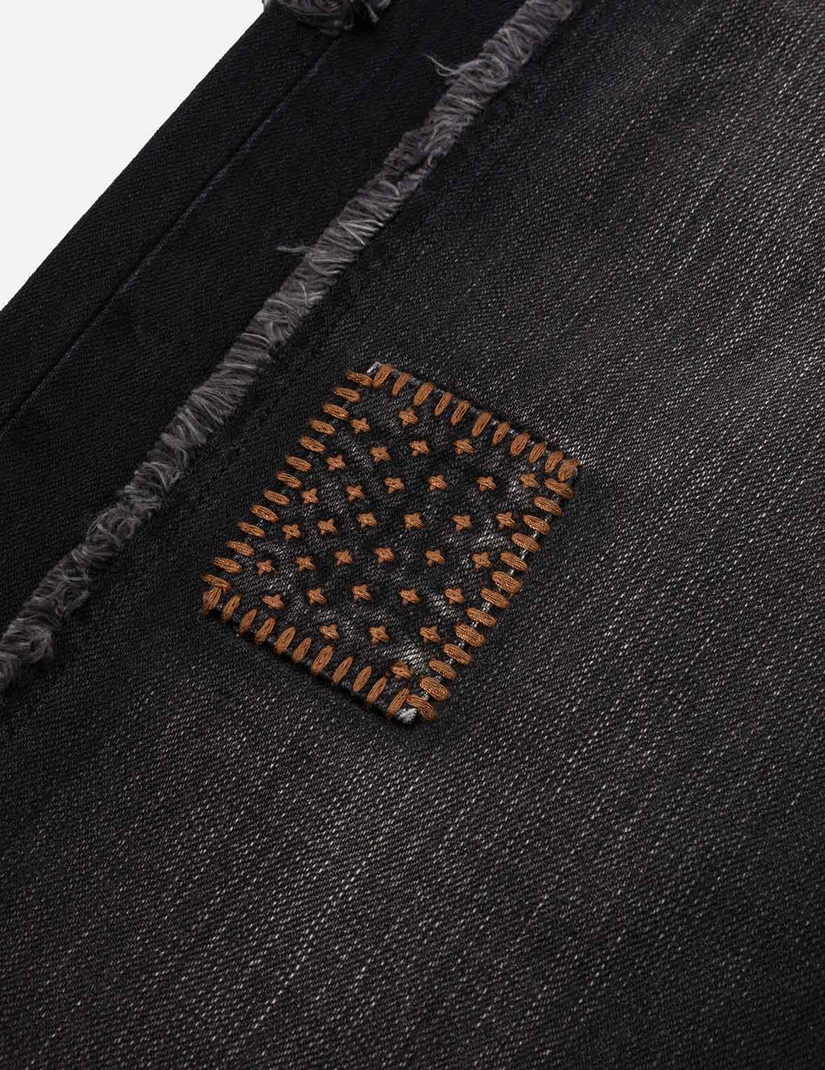 洗水解構刺繡休閒牛仔褲 #2030