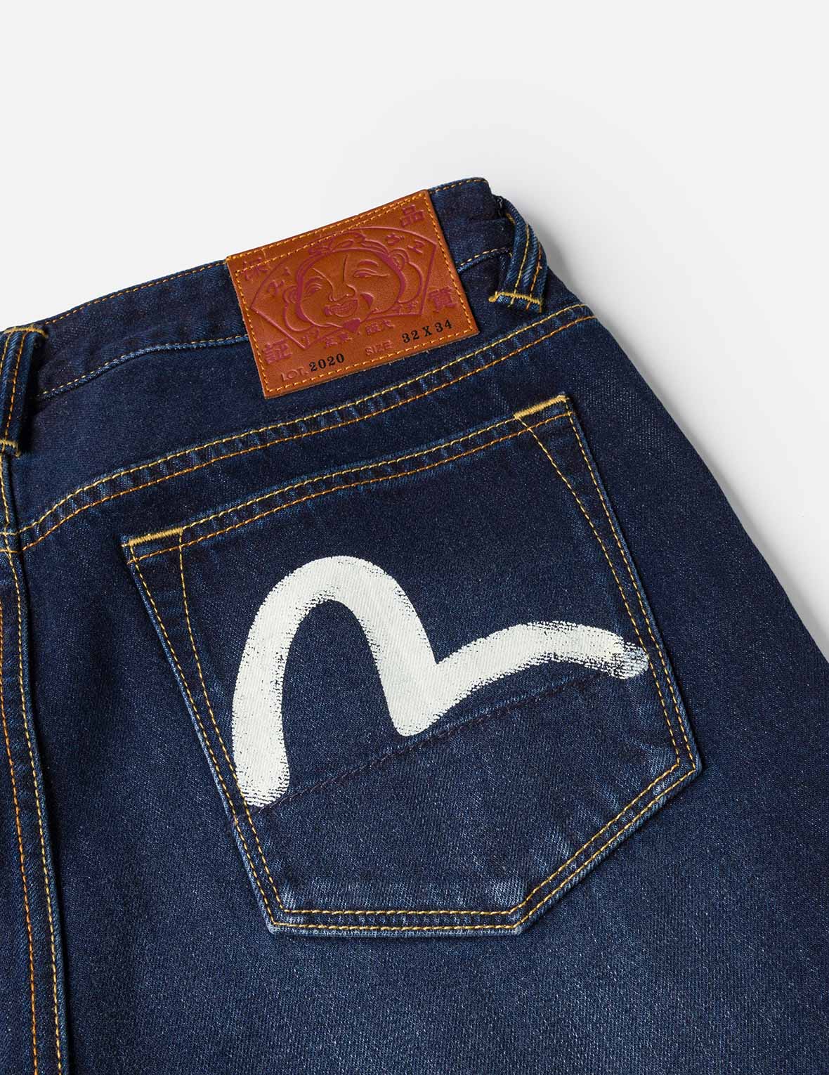 Ecru Brushstoke Seagull Print Regular Fit Jeans #2020