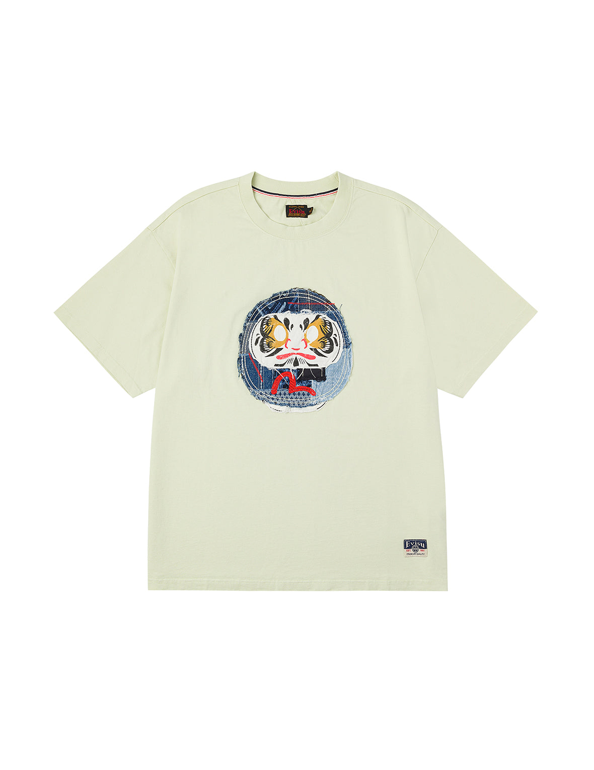 刺繡達摩與海鷗寬版休閒T恤