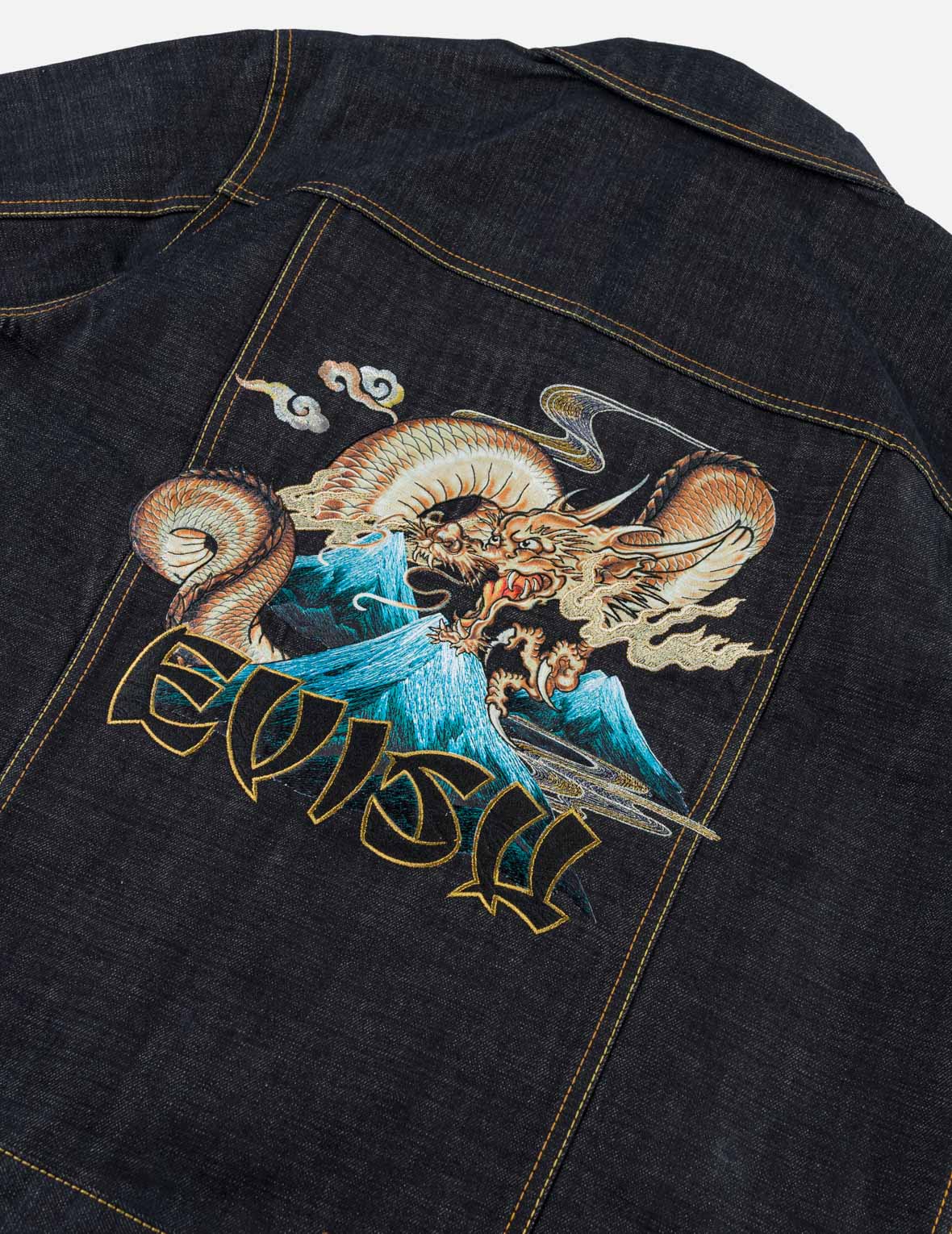 Flying Dragon Embroidered Denim Jacket
