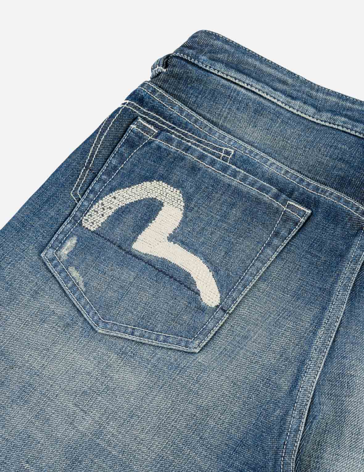 Gradient Cross-Stitch Seagull Pocket Jeans #2020