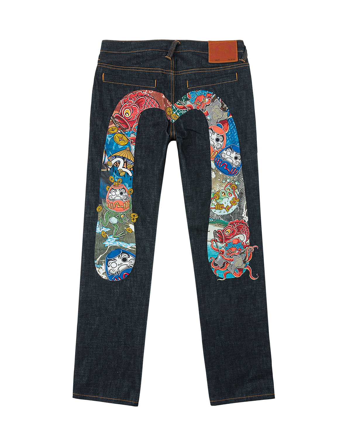 Darumagaeru Daicock Embroidered Taper Jeans #2017