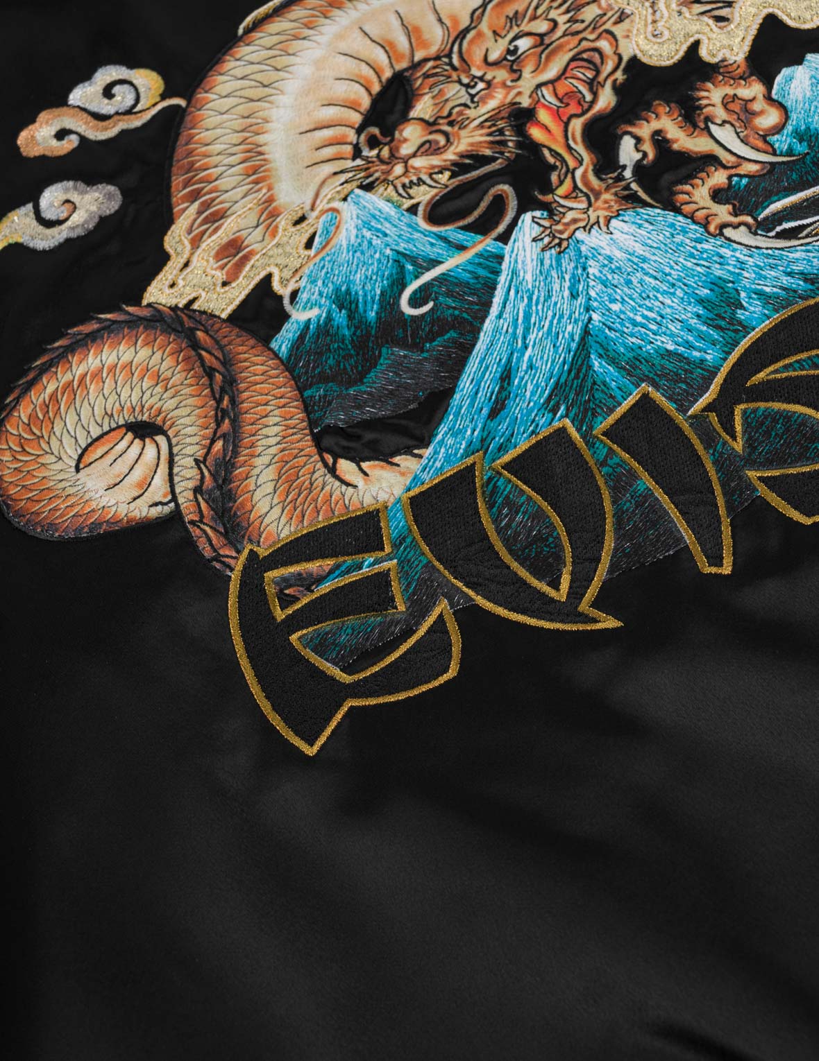 Light Padded Flying Dragon Embroidery Souvenir Jacket