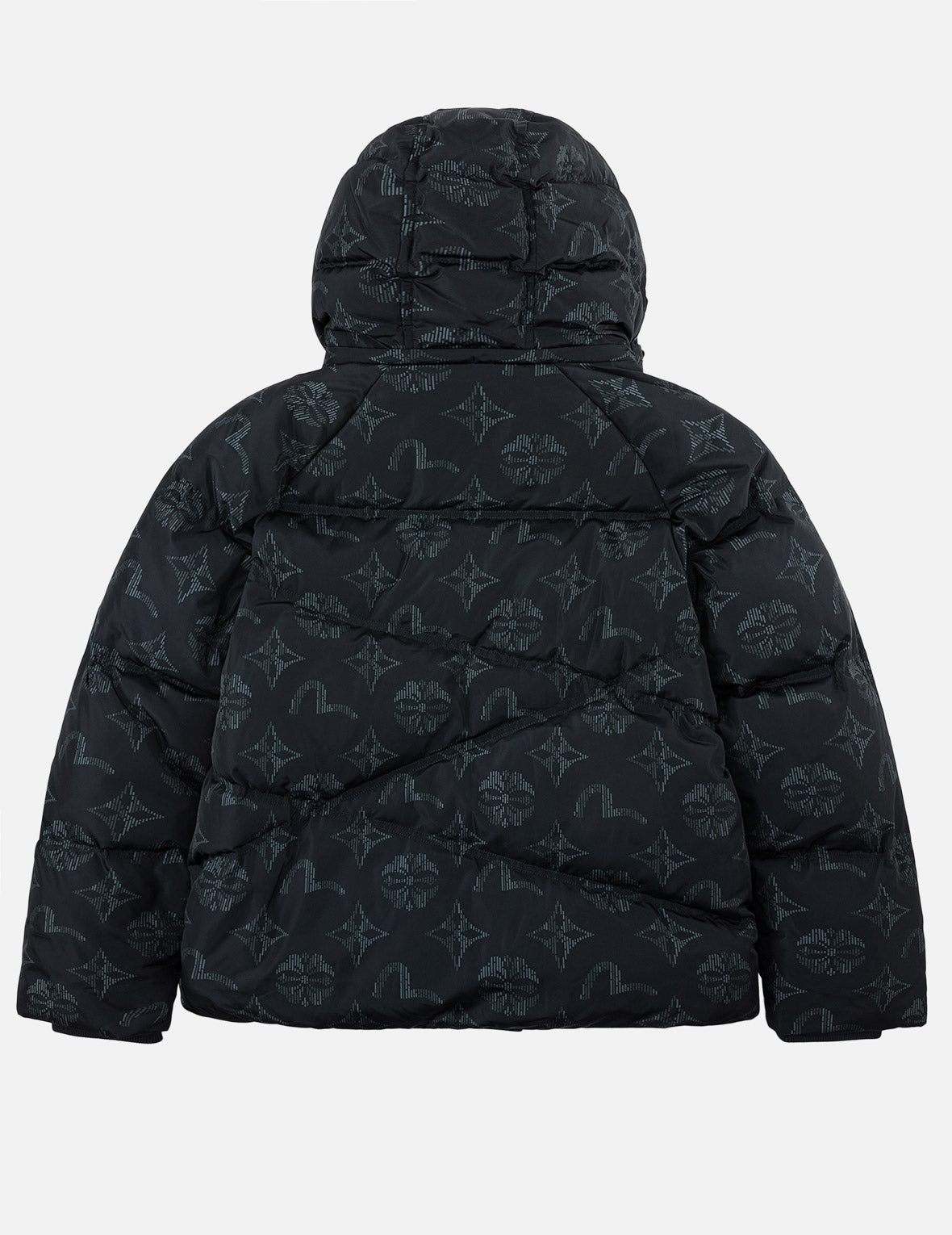 Two-Tone Monogram Hooded Down Jacket