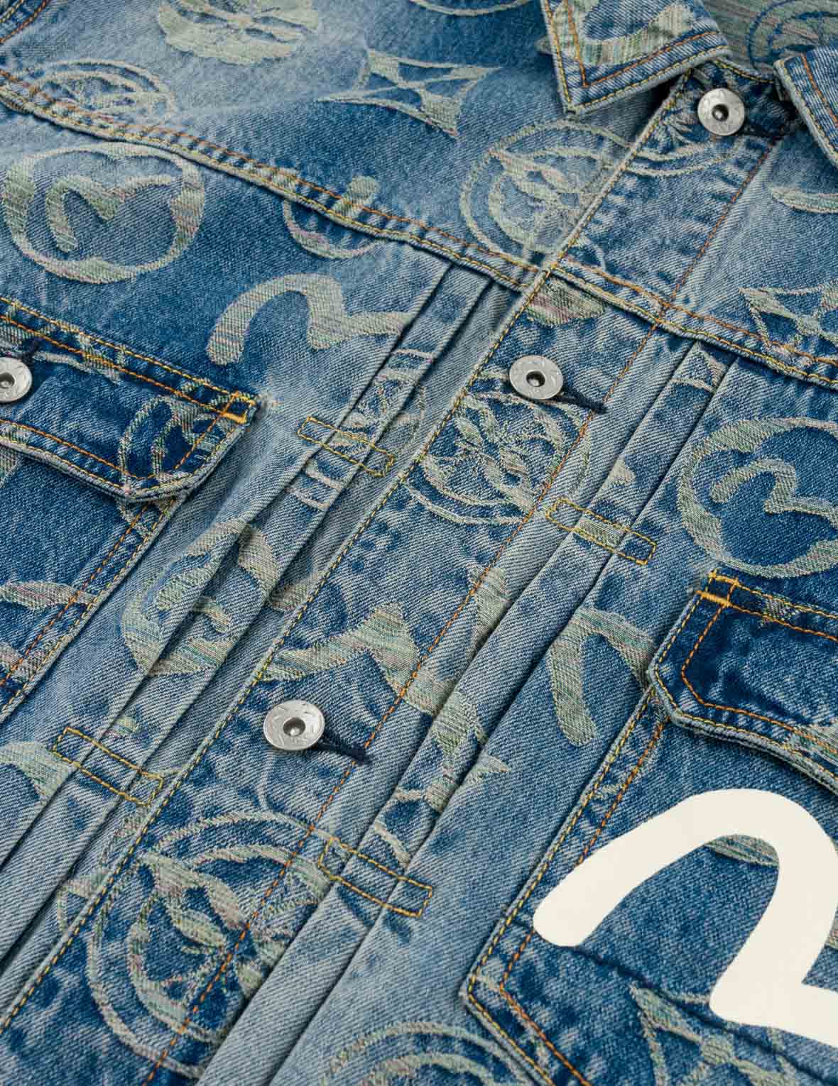 Allover Monogram Rainbow Jacquard Denim Jacket