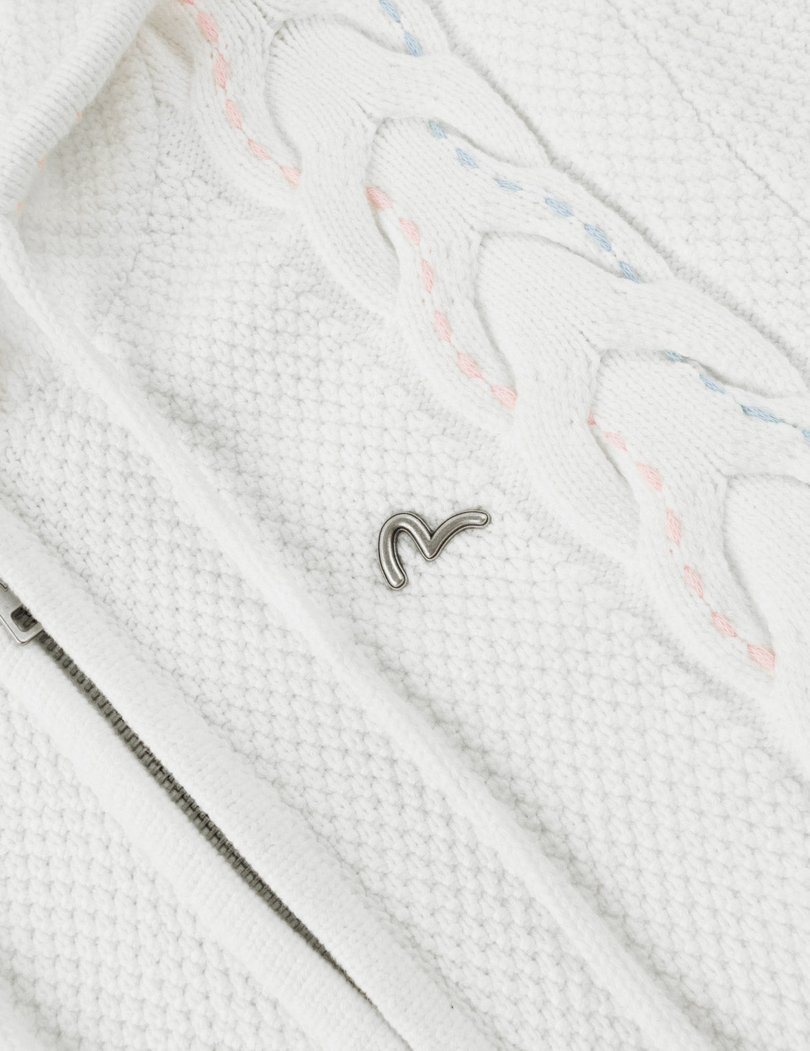 Seagull Cable Knit Hooded Cardigan