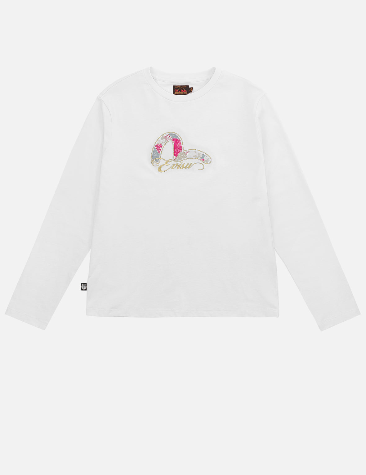 Japanese Pattern Seagull Embroidered Long-Sleeve T-Shirt