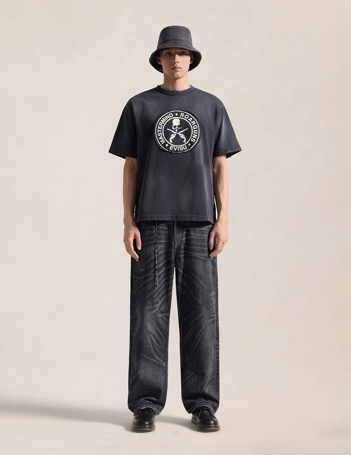 EVISU x mastermind JAPAN x roarguns Washed Multi-Pocket Selvedge Denim Jeans
