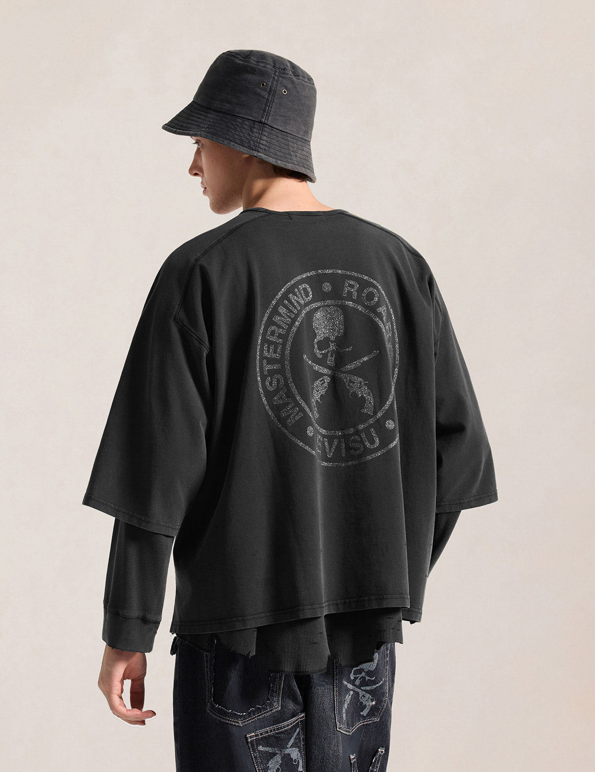 EVISU x mastermind JAPAN x roarguns Distressed Layered Long-Sleeve T-Shirt
