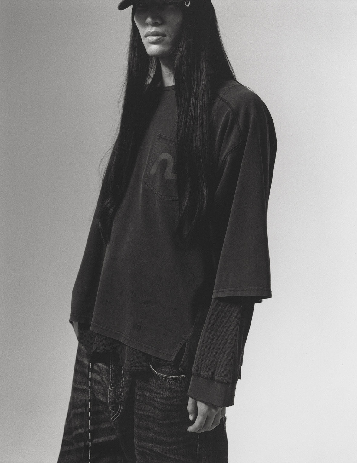 EVISU x mastermind JAPAN x roarguns Distressed Layered Long-Sleeve T-Shirt