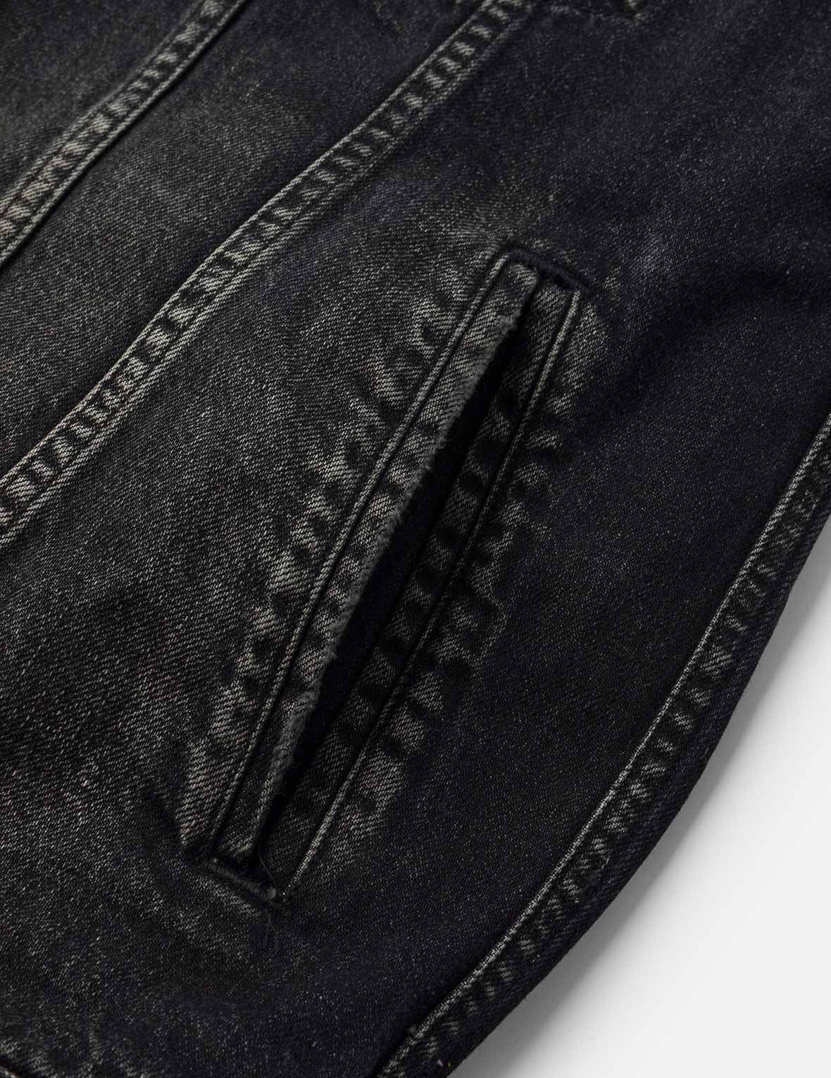 洗水海鷗刺繡常規版型牛仔騎士夾克