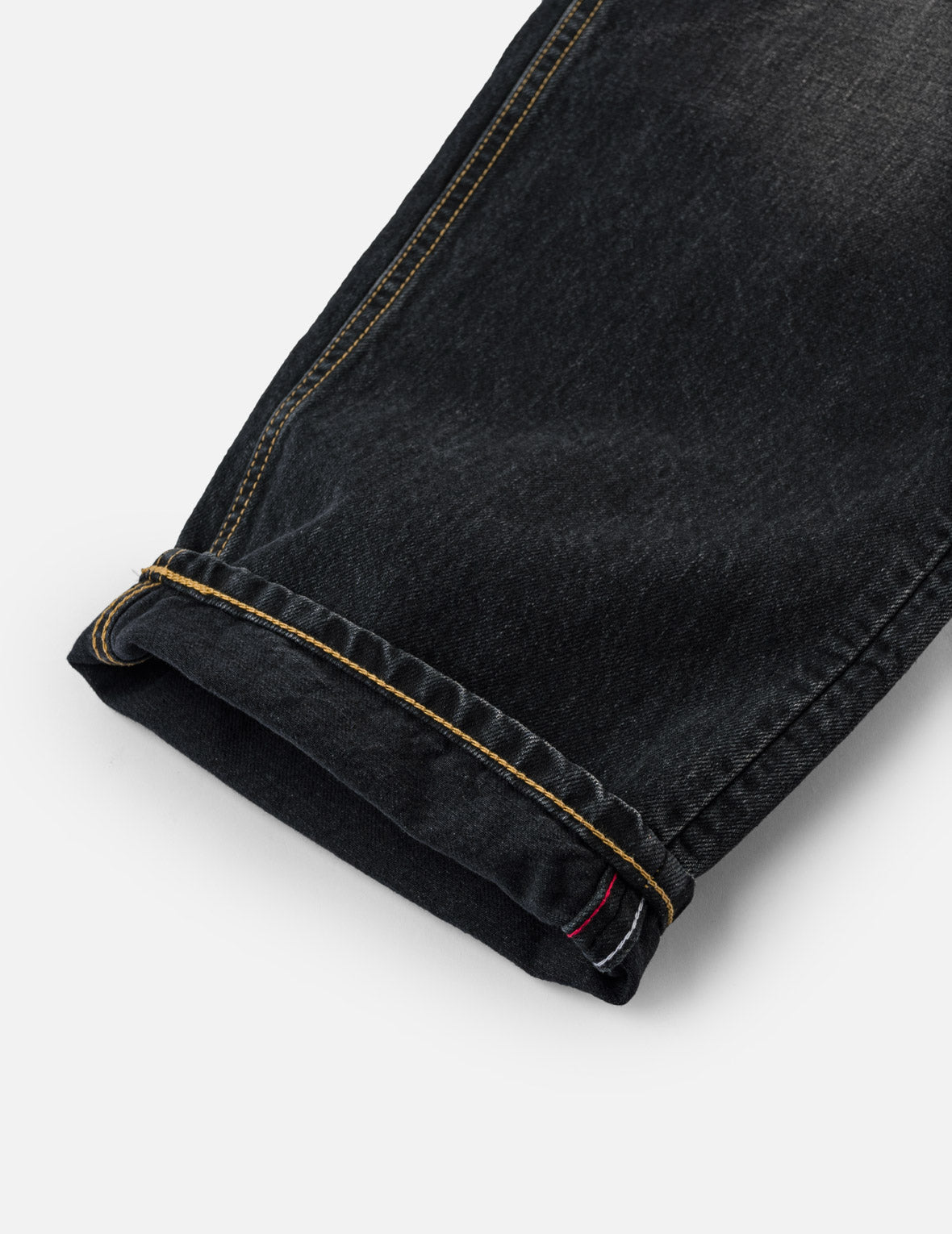 Black Washed Seagull Print Relax Fit Jeans #2030