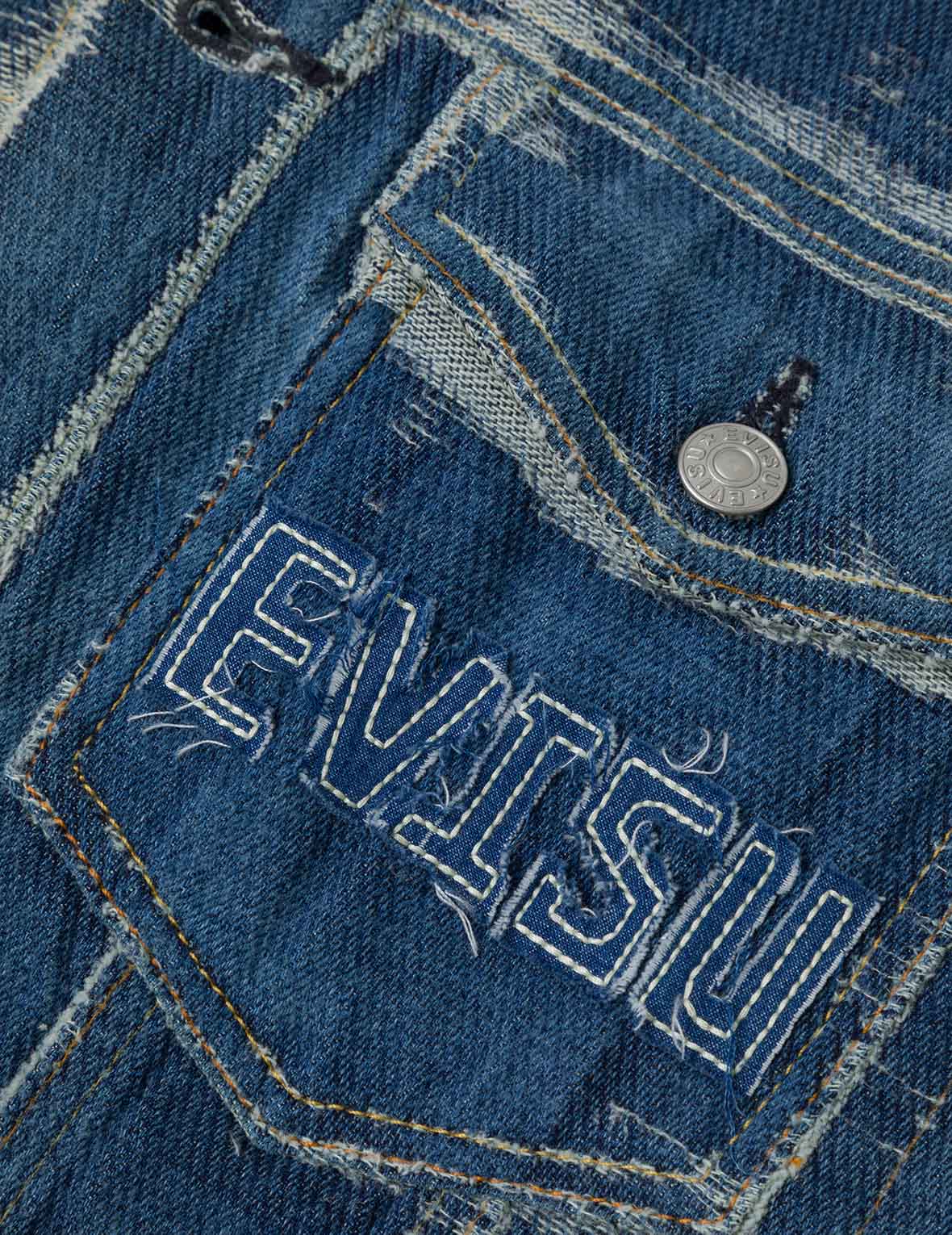 破損商標和海鷗刺繡寬版休閒牛仔外套