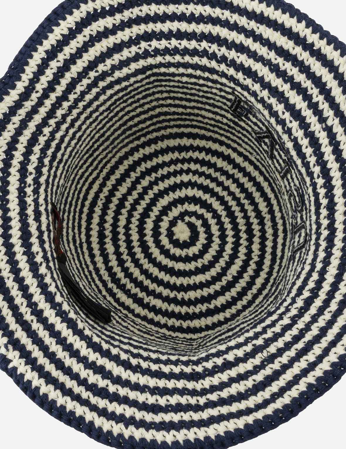 商標刺繡條紋針織漁夫帽