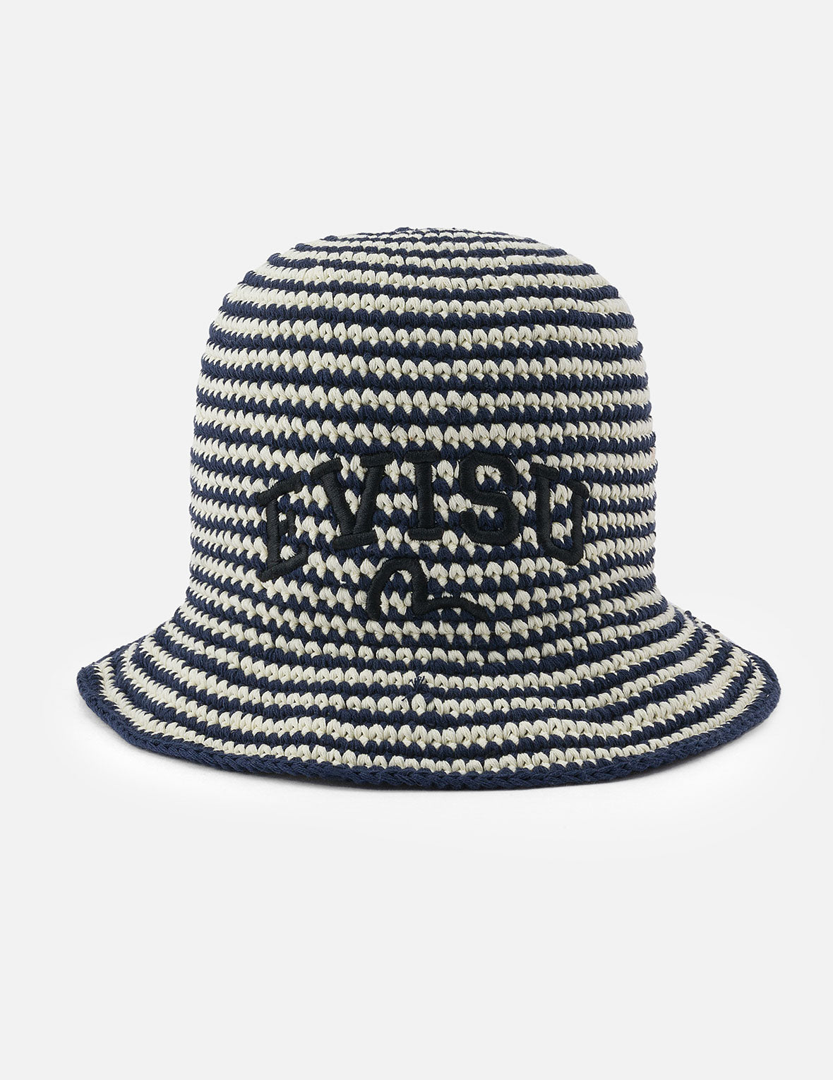 商標刺繡條紋針織漁夫帽