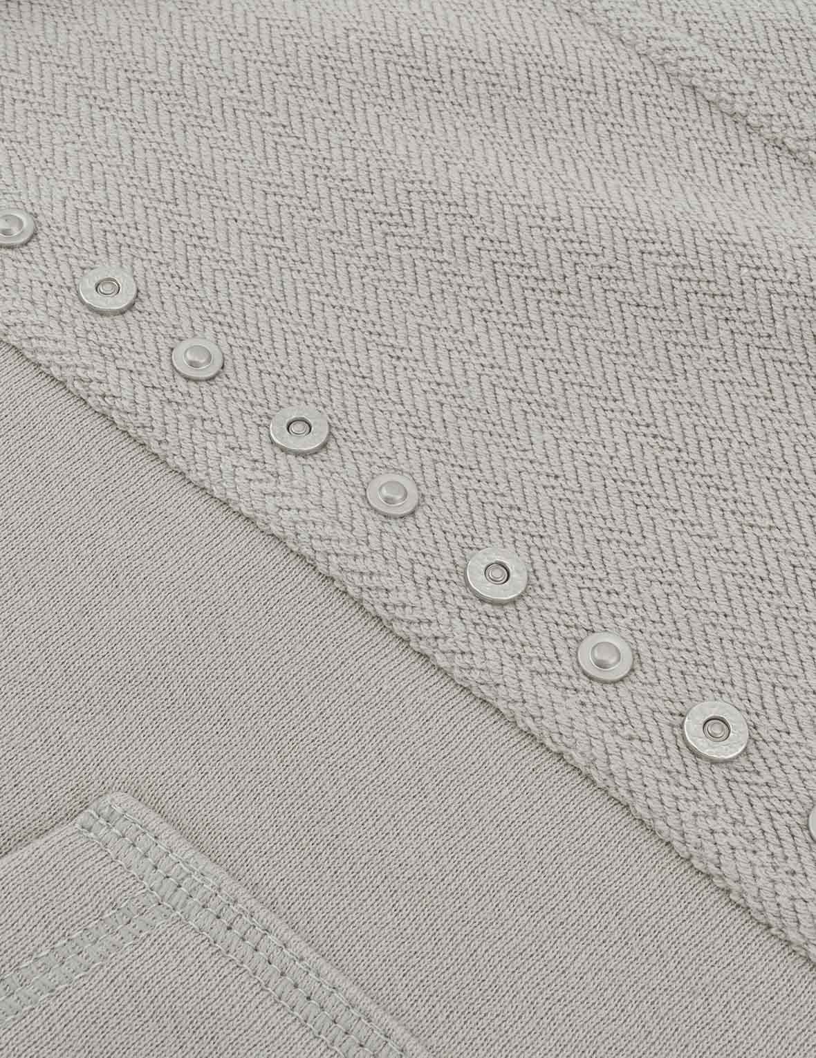 海鷗刺繡與錯位車縫寬版休閒衛衣外套