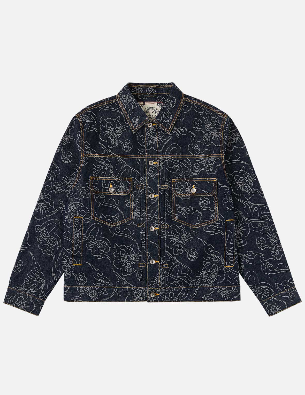 Allover Leopard Jacquard Denim Jacket