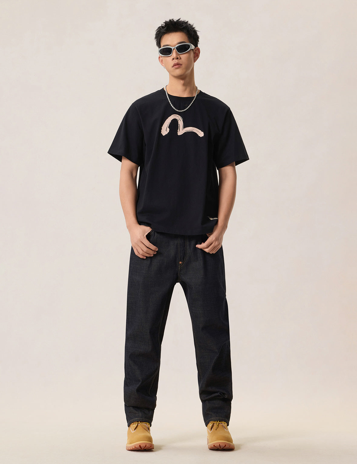 多口袋刺繡布貼牛仔褲 #2020