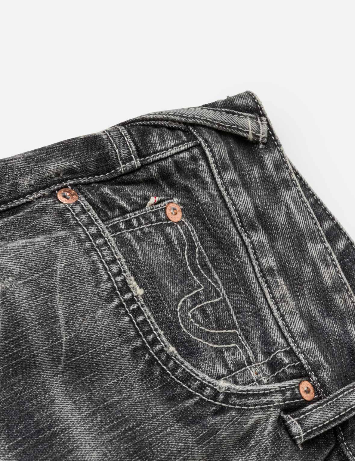 黑調洗水海鷗刺繡牛仔褲 #2020