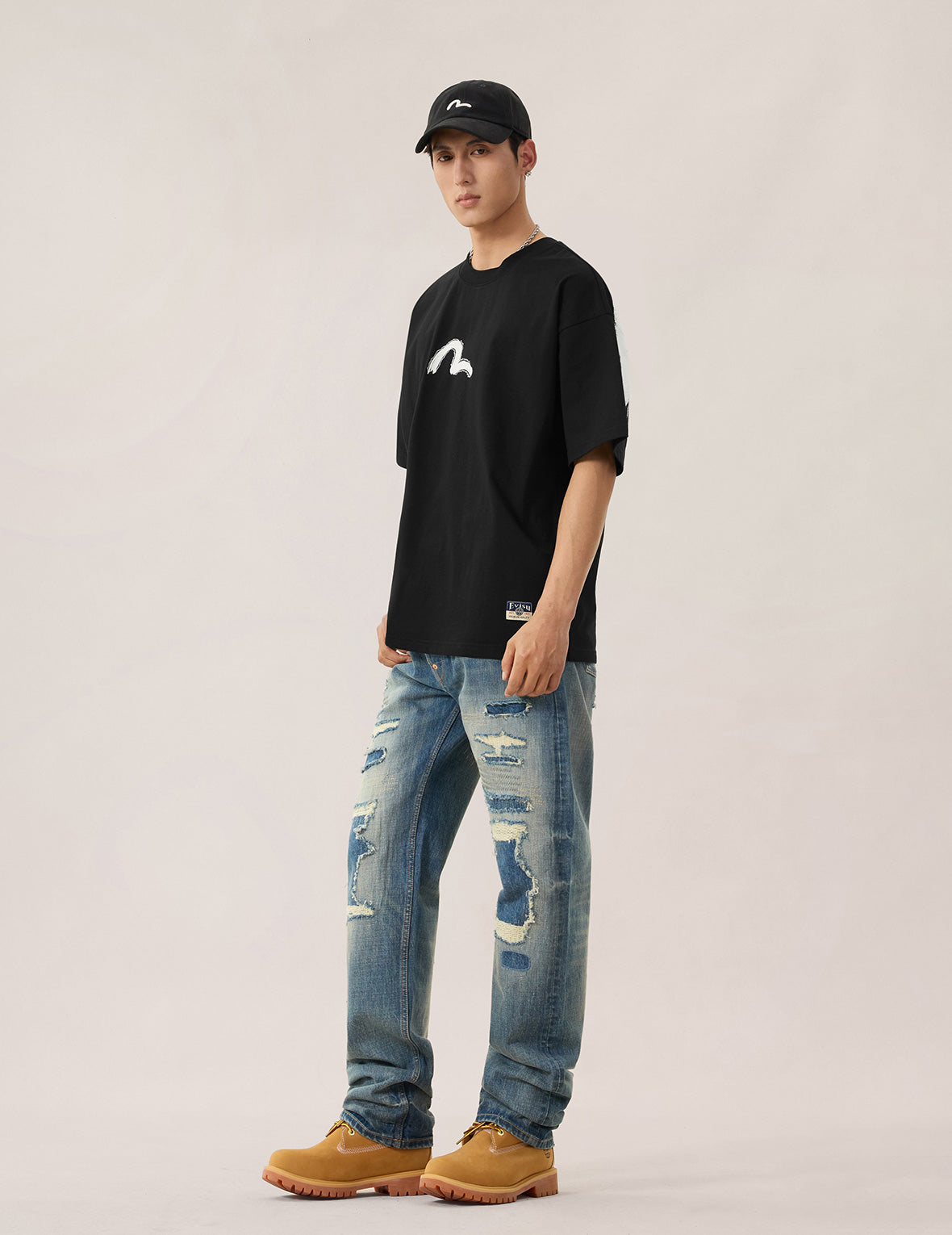Hand-Brushed Daicock Print T-Shirt