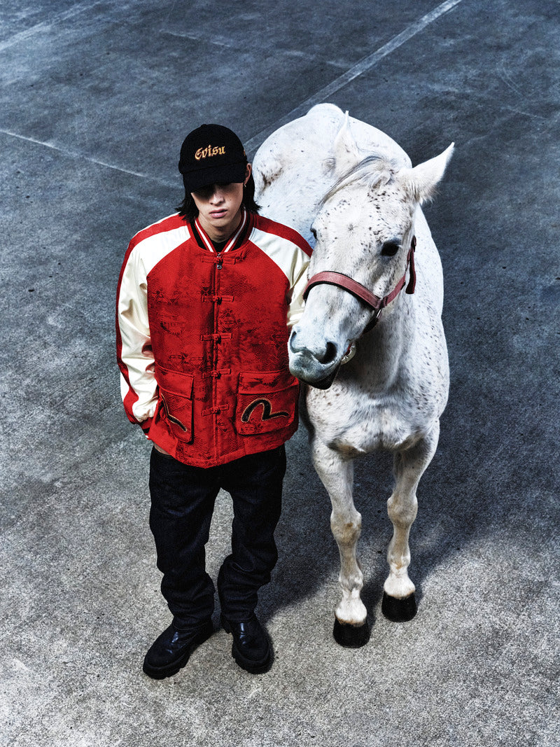 EVISU 標誌刺繡棒球帽 - 黑
