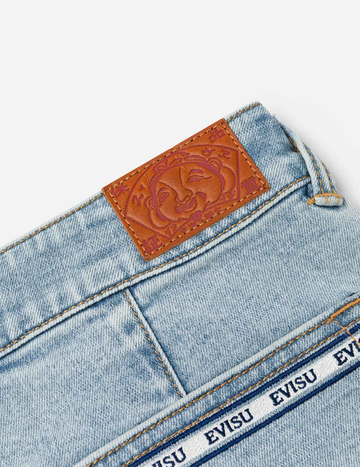 Kamon and Logo Embroidery Regular Fit Denim Skorts