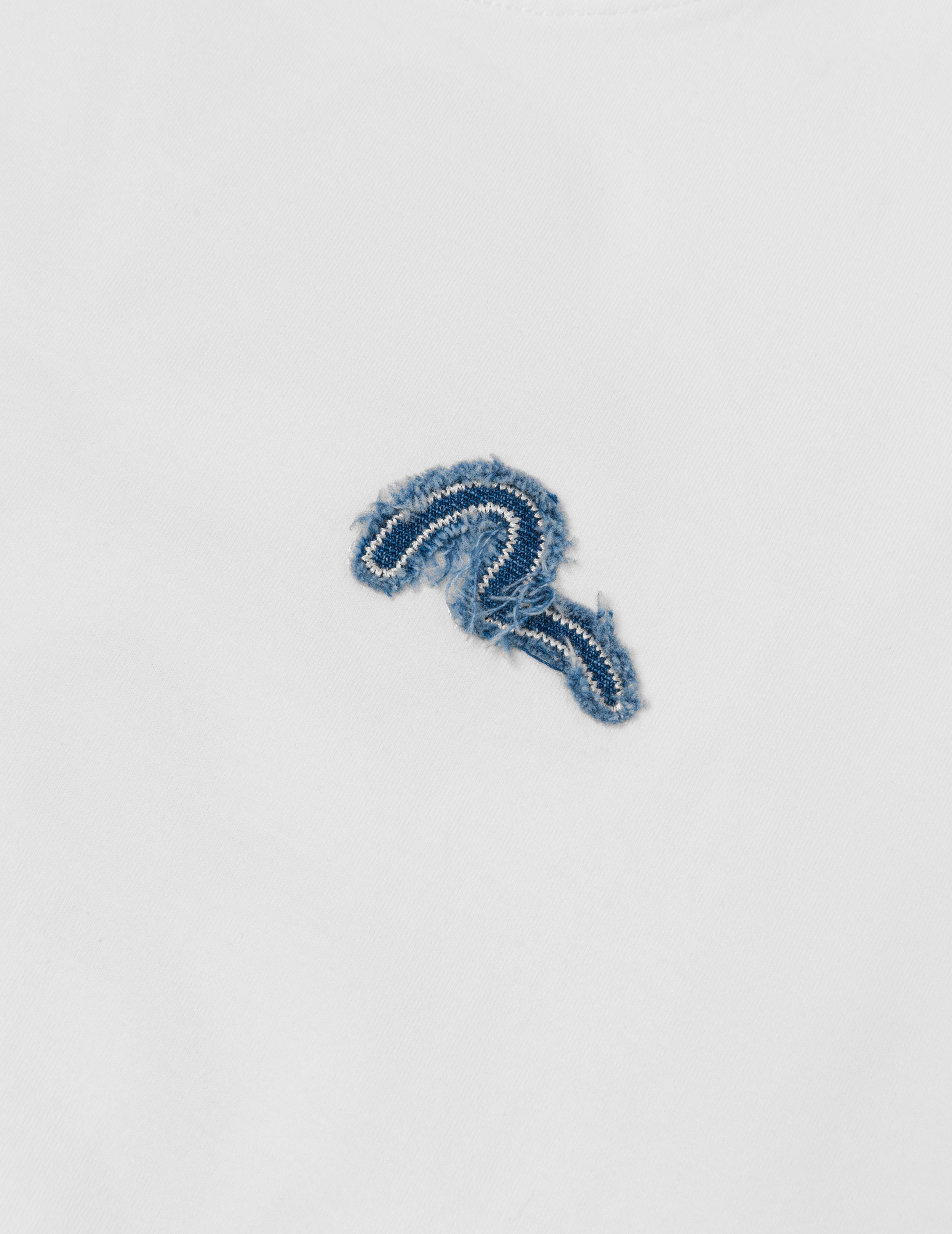Deconstructed Denim Applique Embroidery Regular Fit T-Shirt