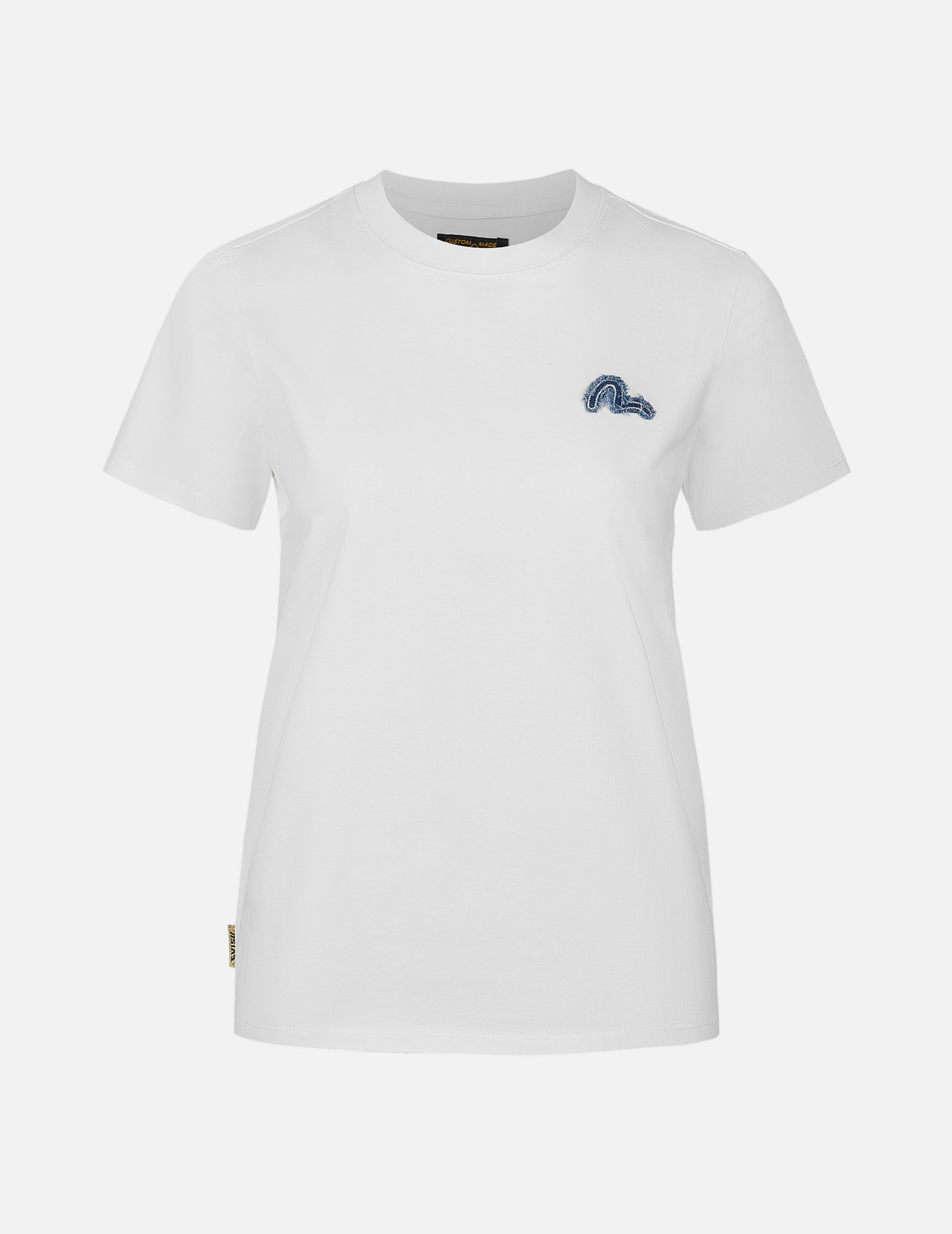 Deconstructed Denim Applique Embroidery Regular Fit T-Shirt