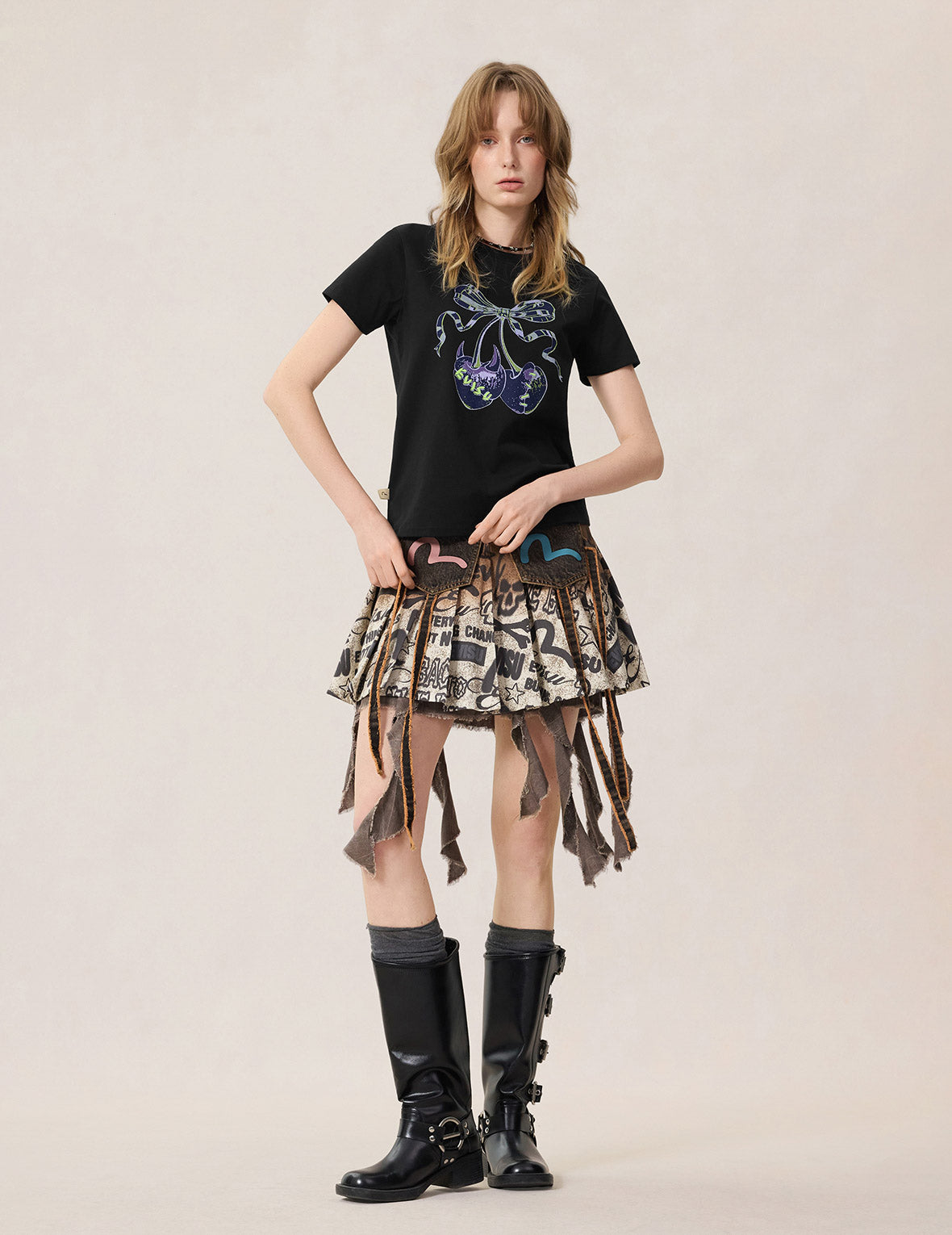 Cherry Bow Printed T-Shirt