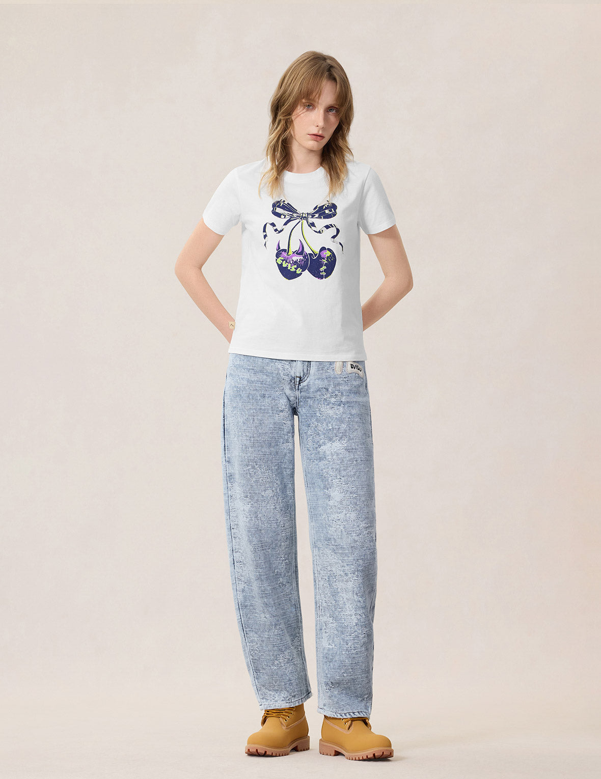 Cherry Bow Printed T-Shirt