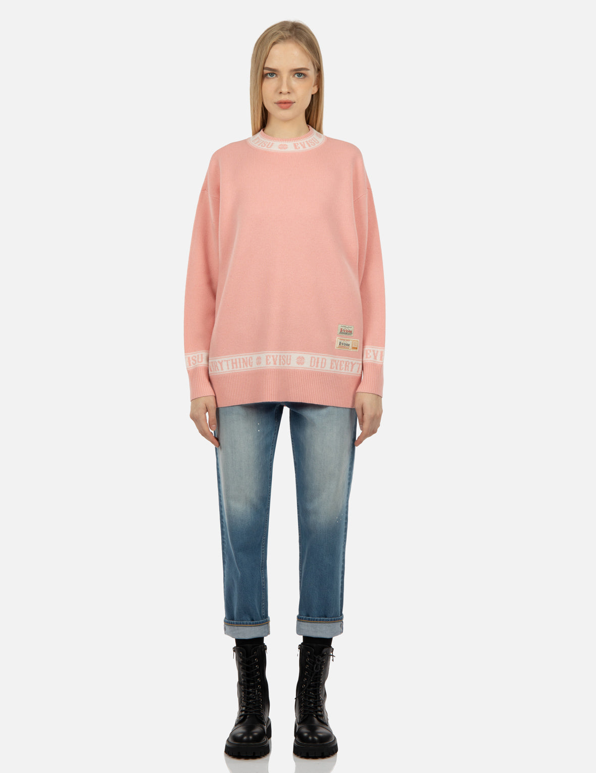 Logo and Kamon Jacquard Knitted Sweater