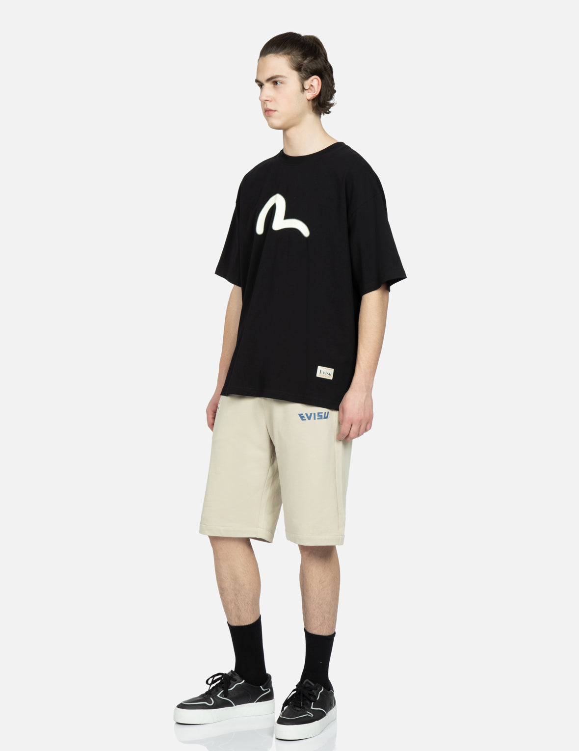 Graffiti Daruma Print Sweat Shorts