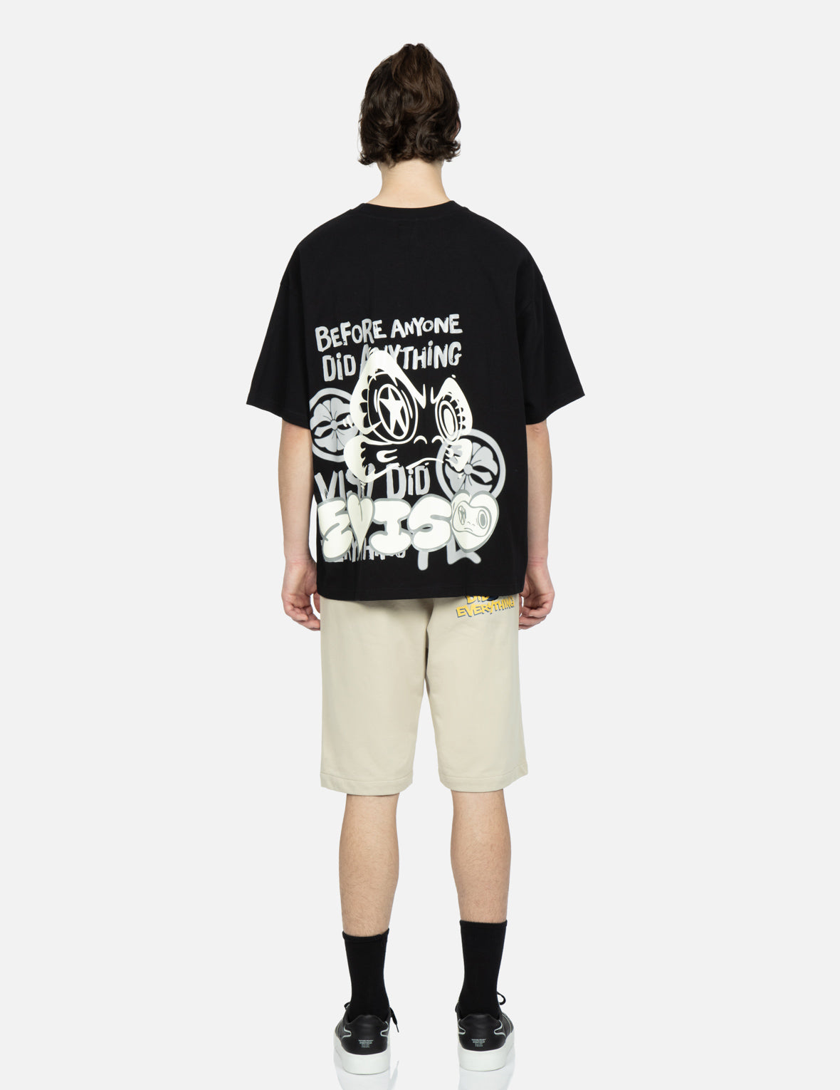 Graffiti Daruma Print Sweat Shorts