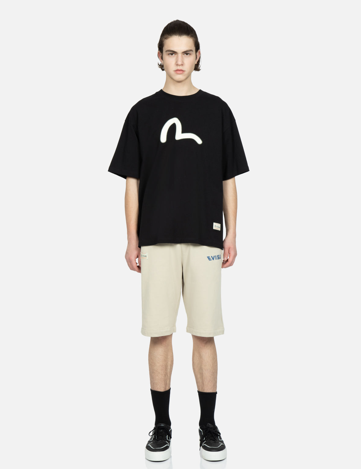 Graffiti Daruma Print Sweat Shorts