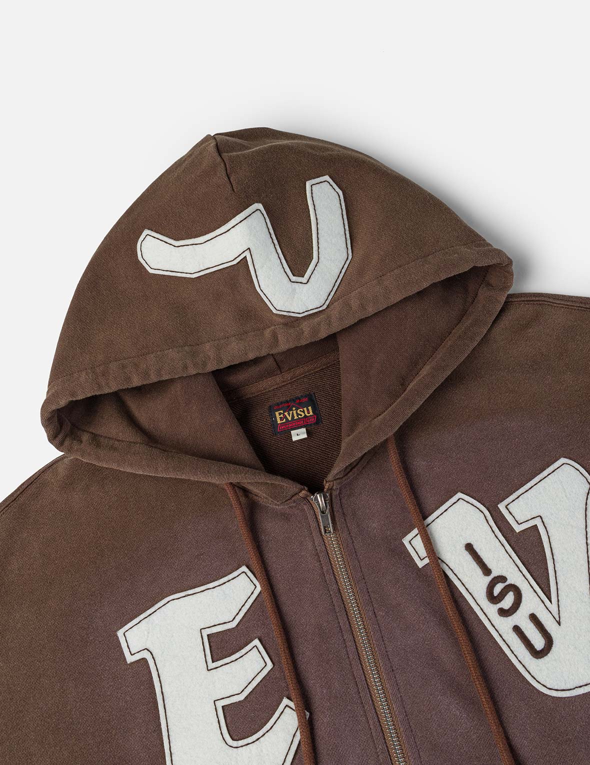 EV and Seagull Patches Embroidery Relax Fit Hoodie Jacket