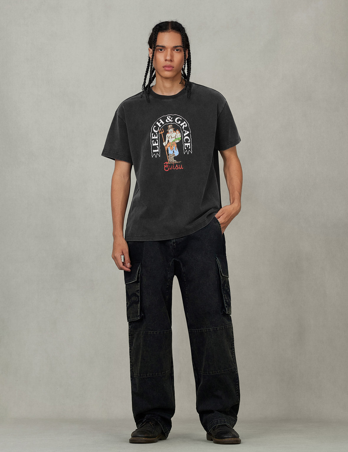 American "Ebisu" Print Relax Fit T-shirt