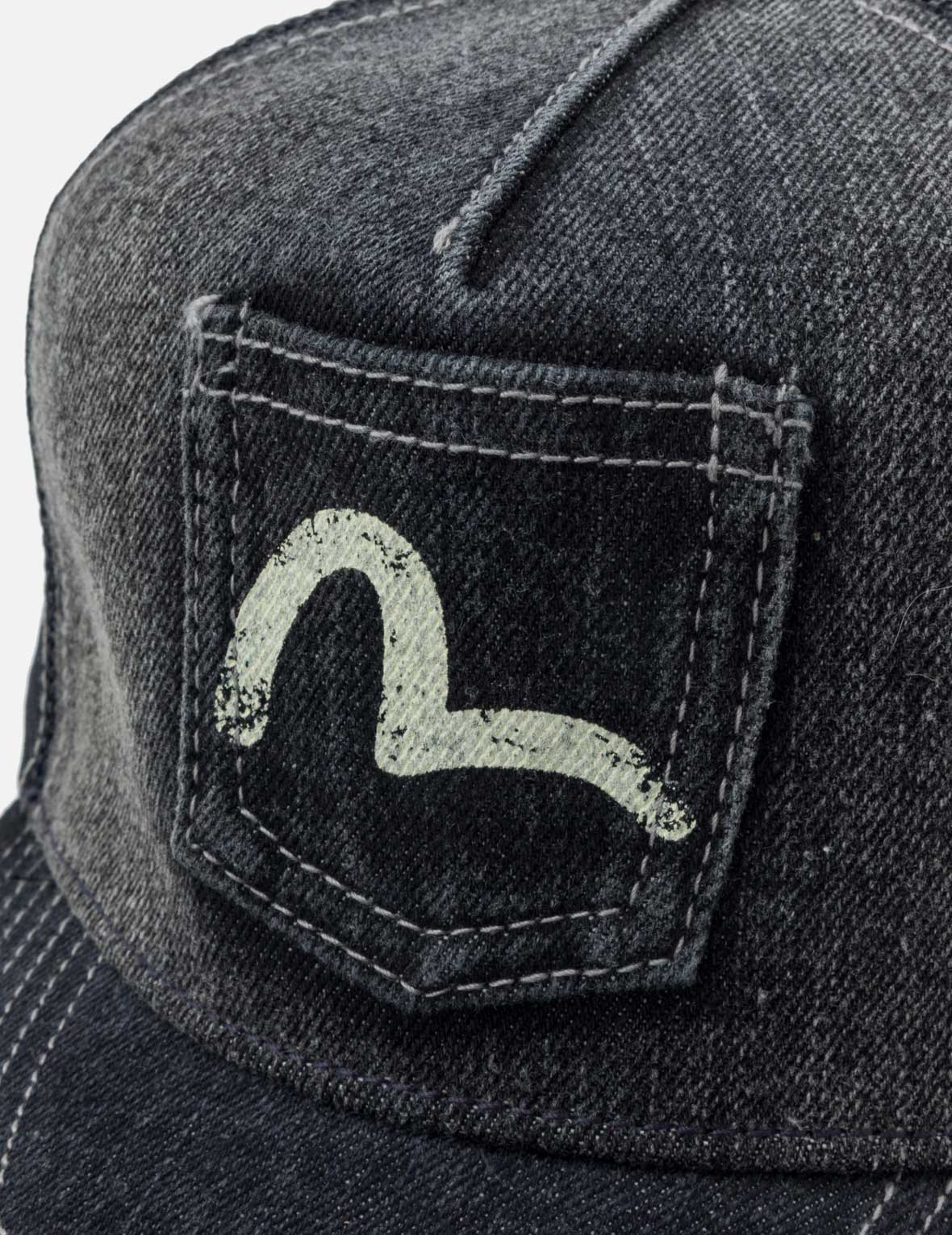 Seagull Pocket Denim Mesh Trucker Cap