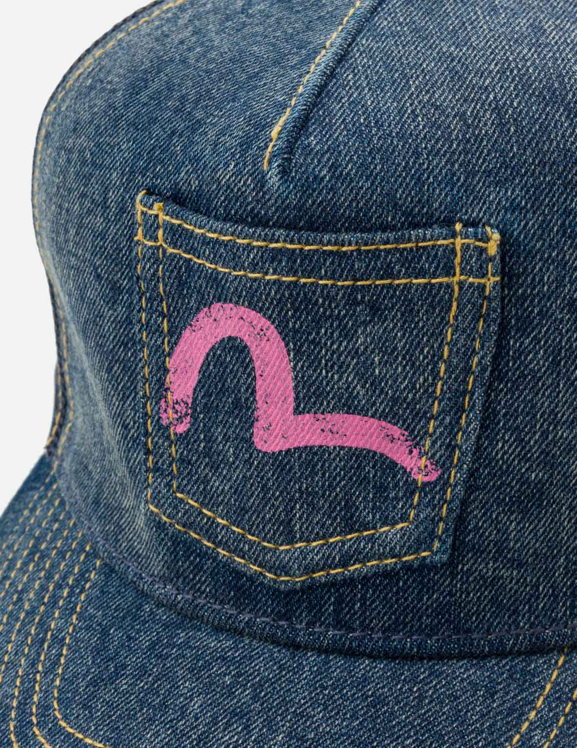 Seagull Pocket Denim Mesh Trucker Cap