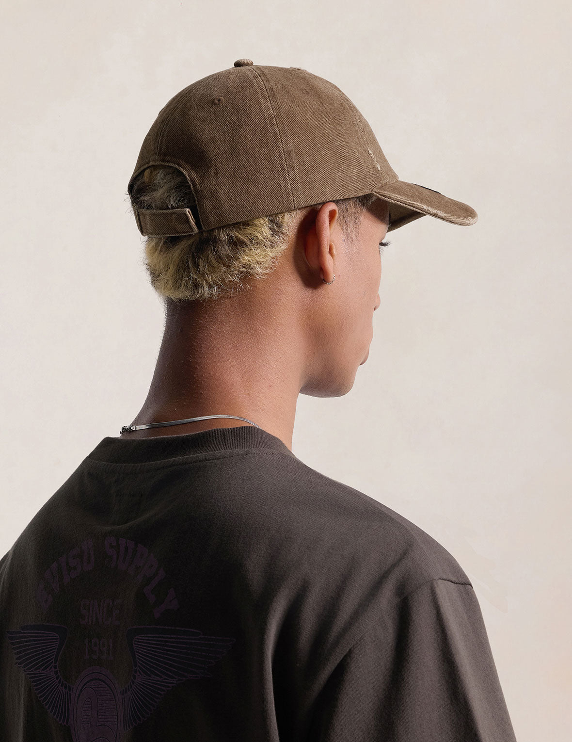 Tiger Head & EVISU Embroidered Washed Military Baseball Cap