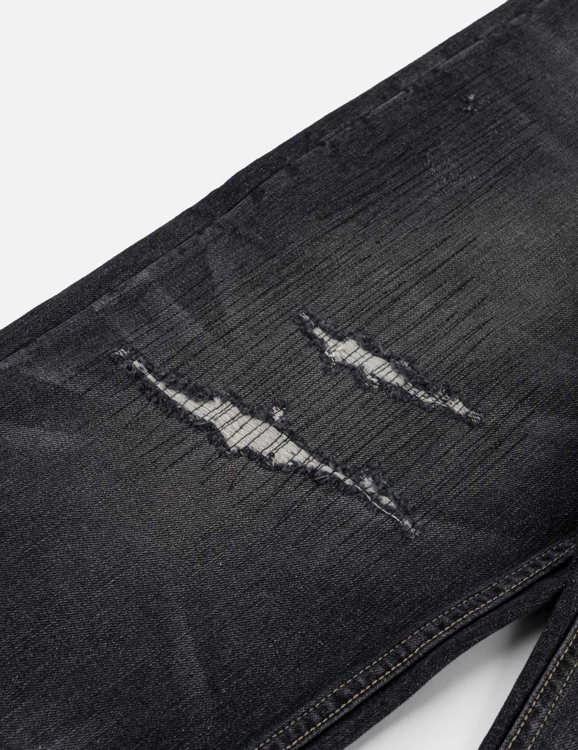 Distressed Kanji "Ebisu" Print Jeans