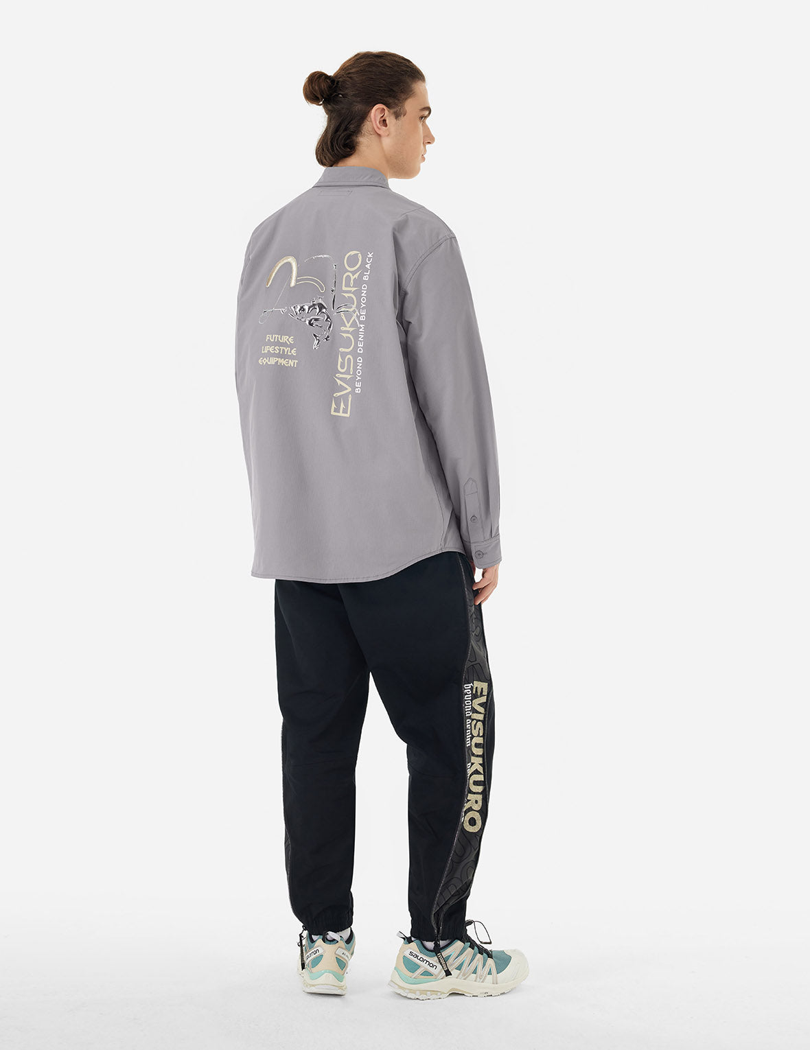 3D Metallic Fishing Logo Print Relax Fit Shirt