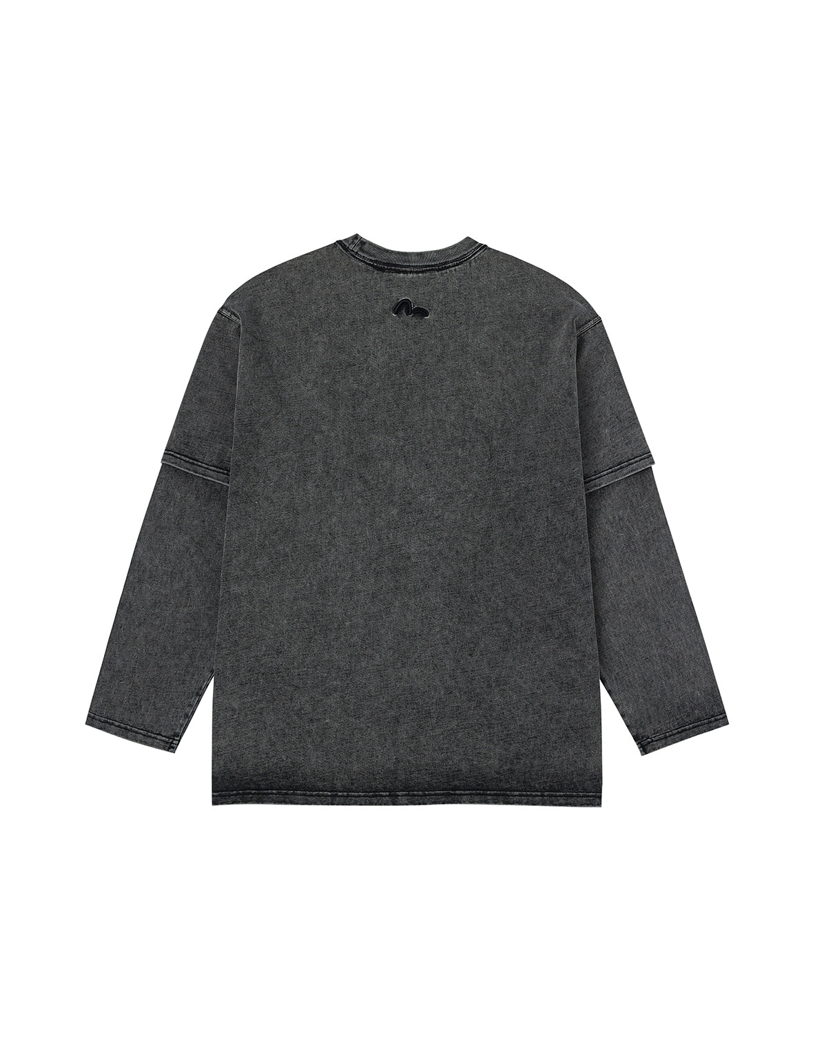 EVISUKURO Label and Seagull Print Oversized  2-in-1 long-sleeve T-shirt