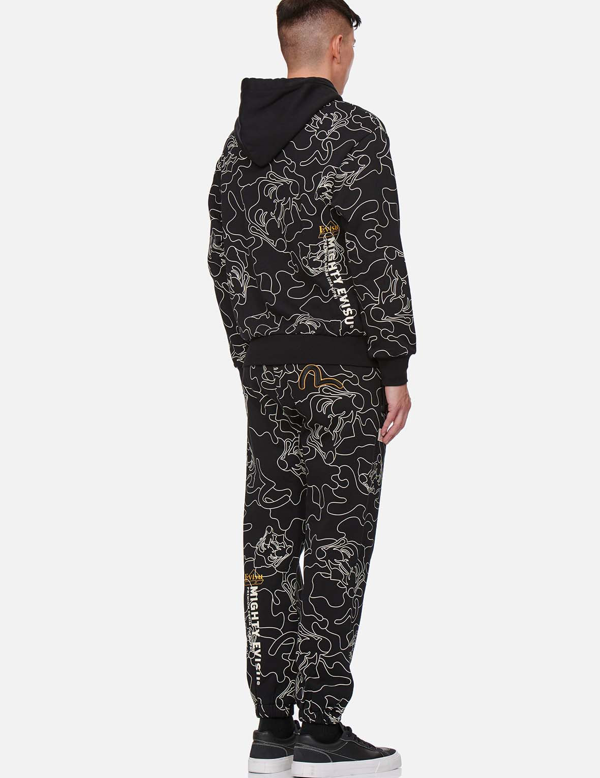 Allover Linear Camouflage Print Sweatpants