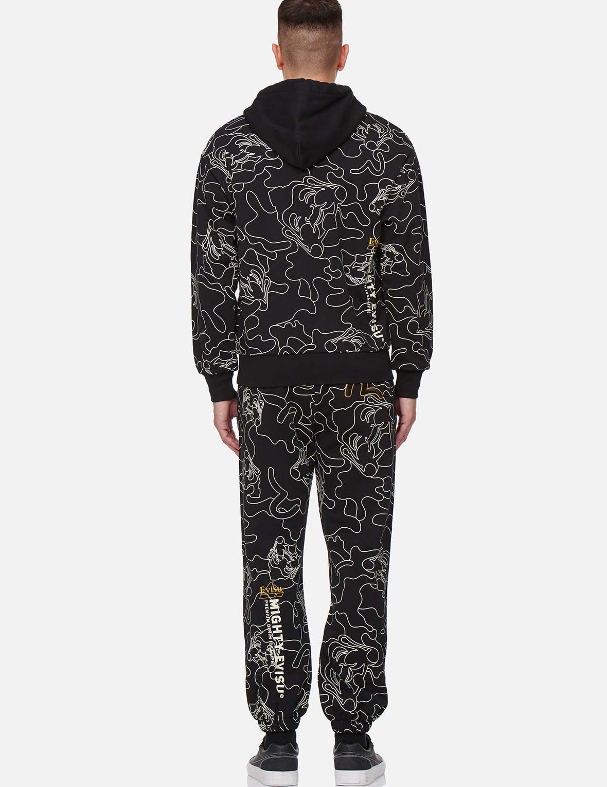 Allover Linear Camouflage Print Sweatpants