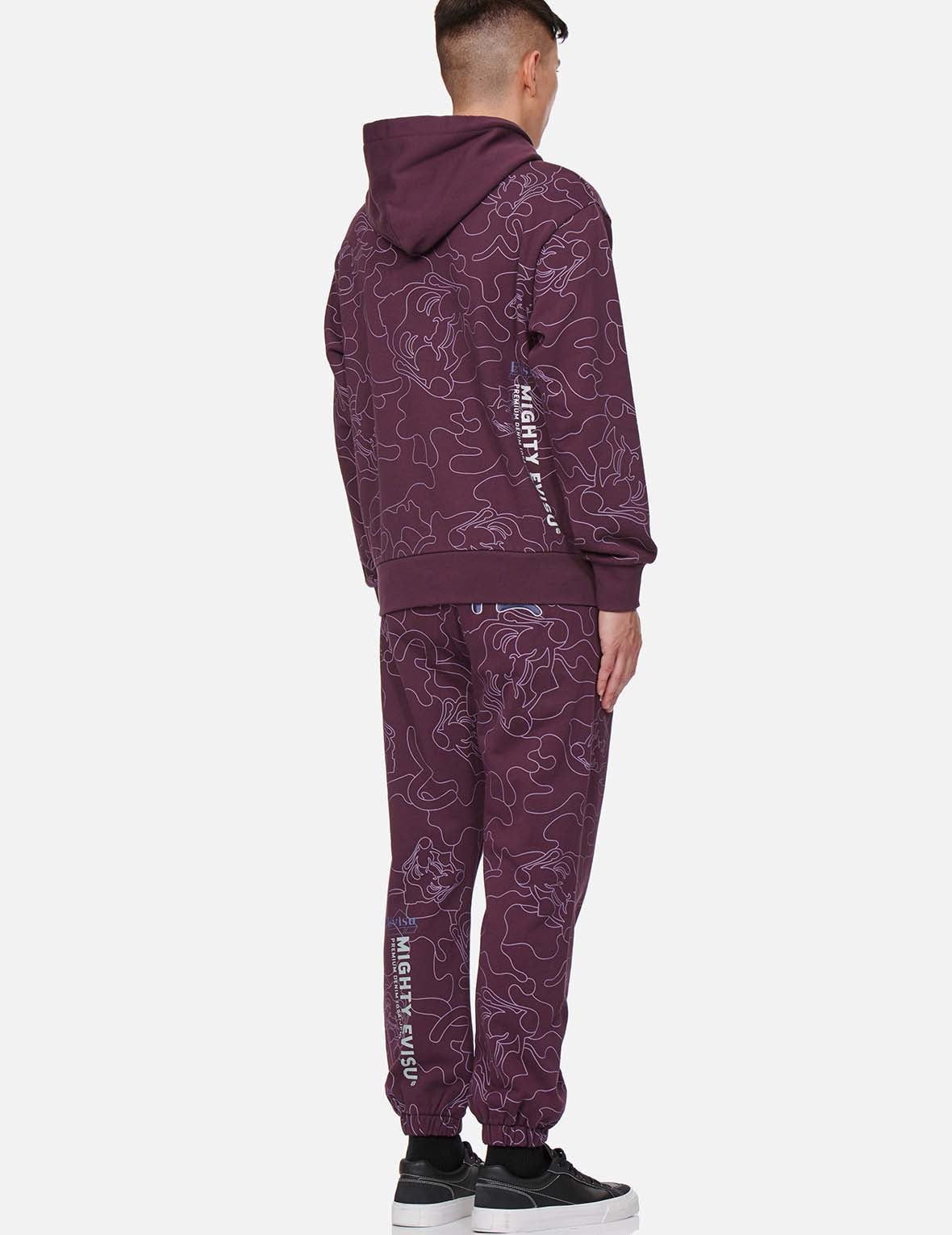 Allover Linear Camouflage Print Sweatpants