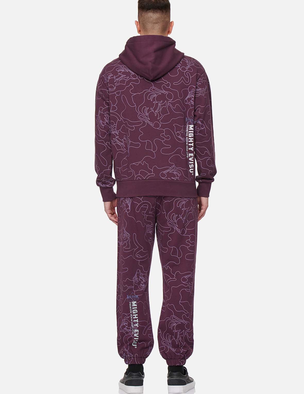 Allover Linear Camouflage Print Sweatpants