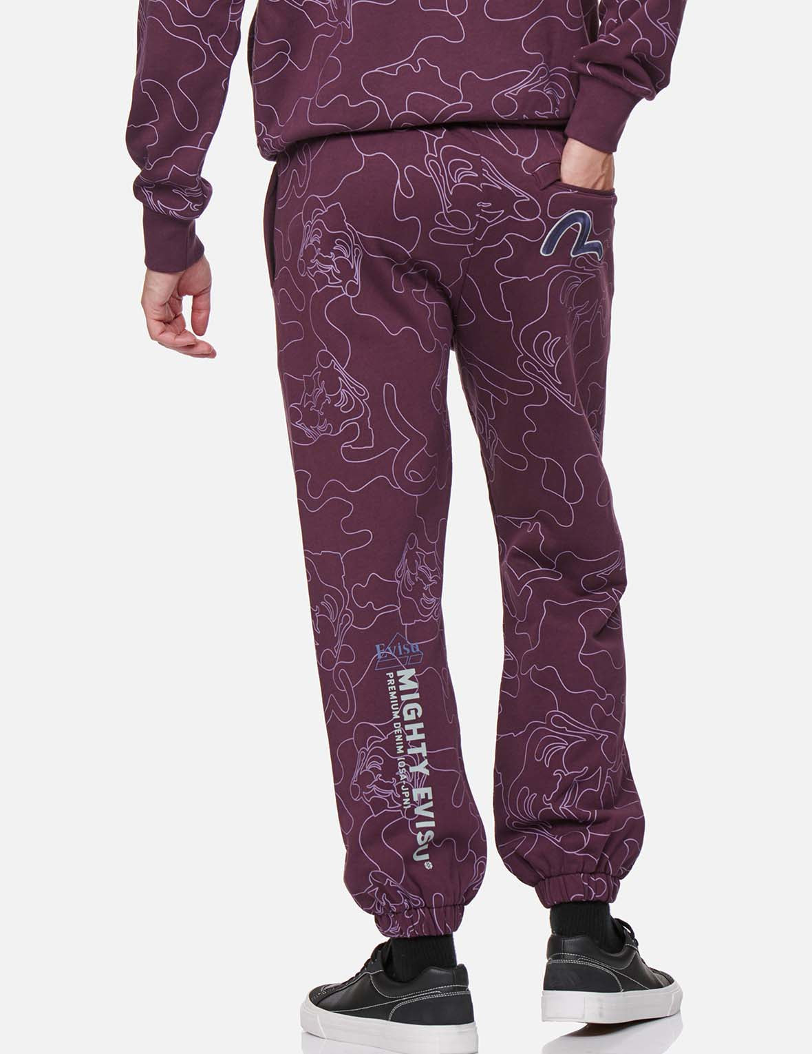 Allover Linear Camouflage Print Sweatpants